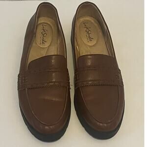 Life Stride Women's Brown Leather Penny Loafers